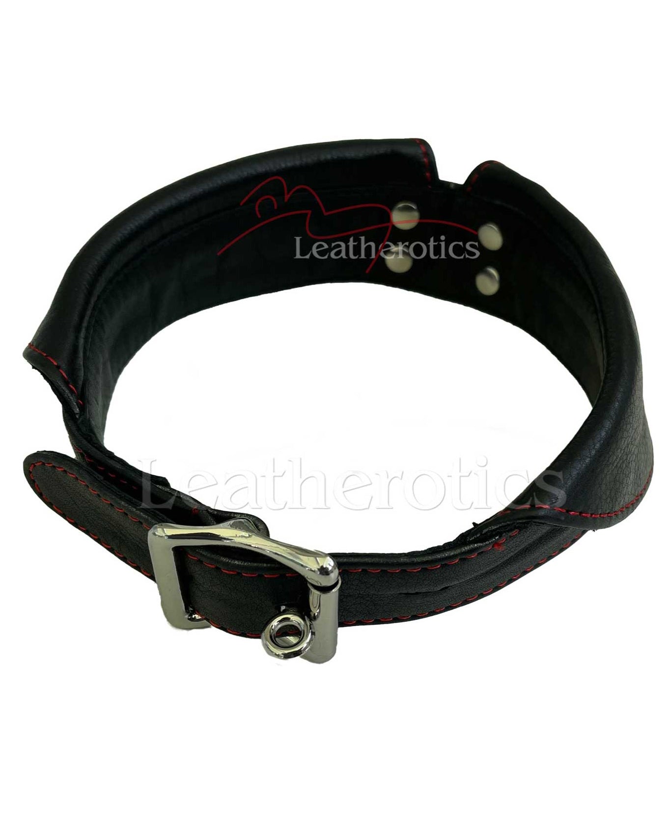 Leather Bondage Collar with Buckle