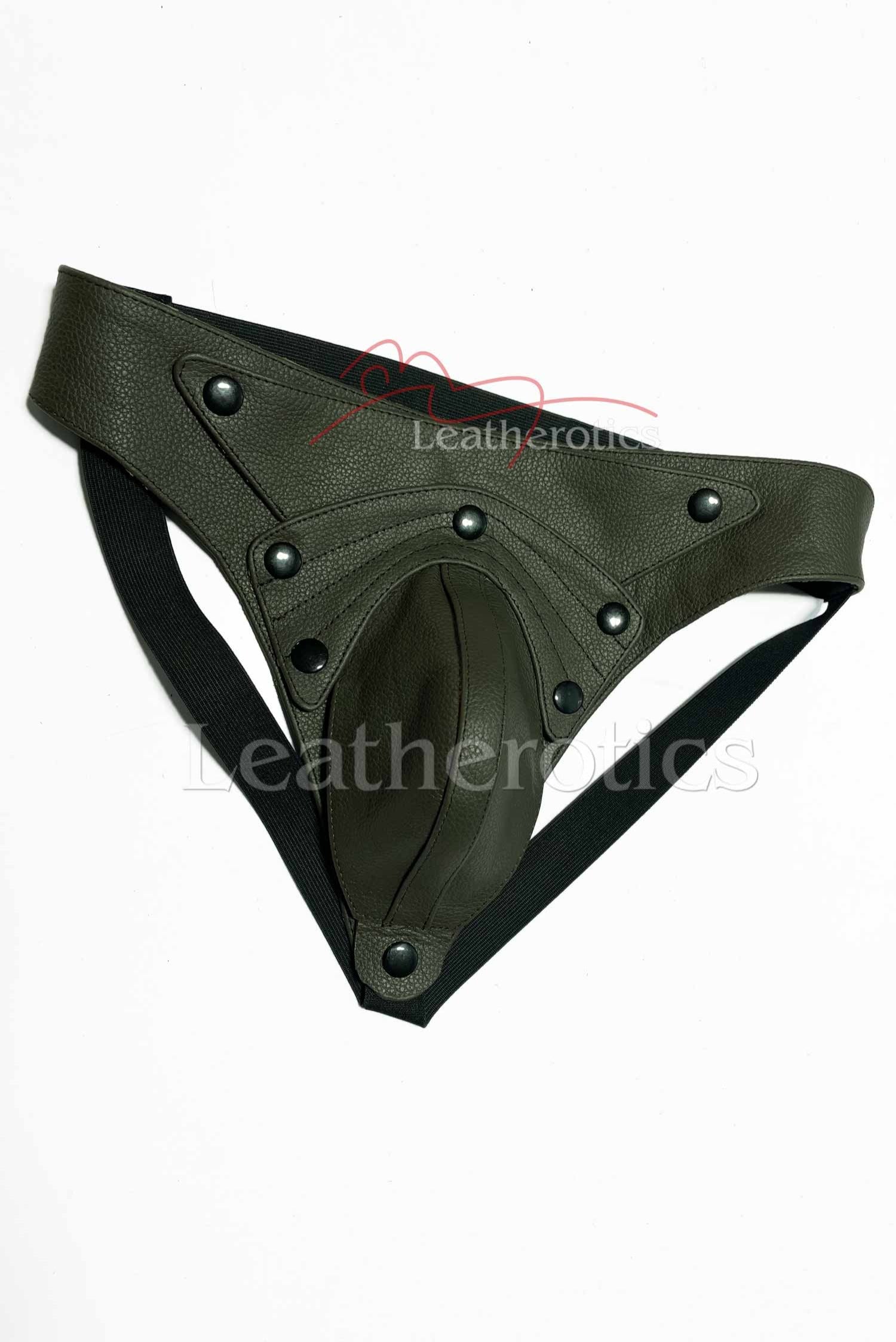 Leather Jockstrap 026 Green