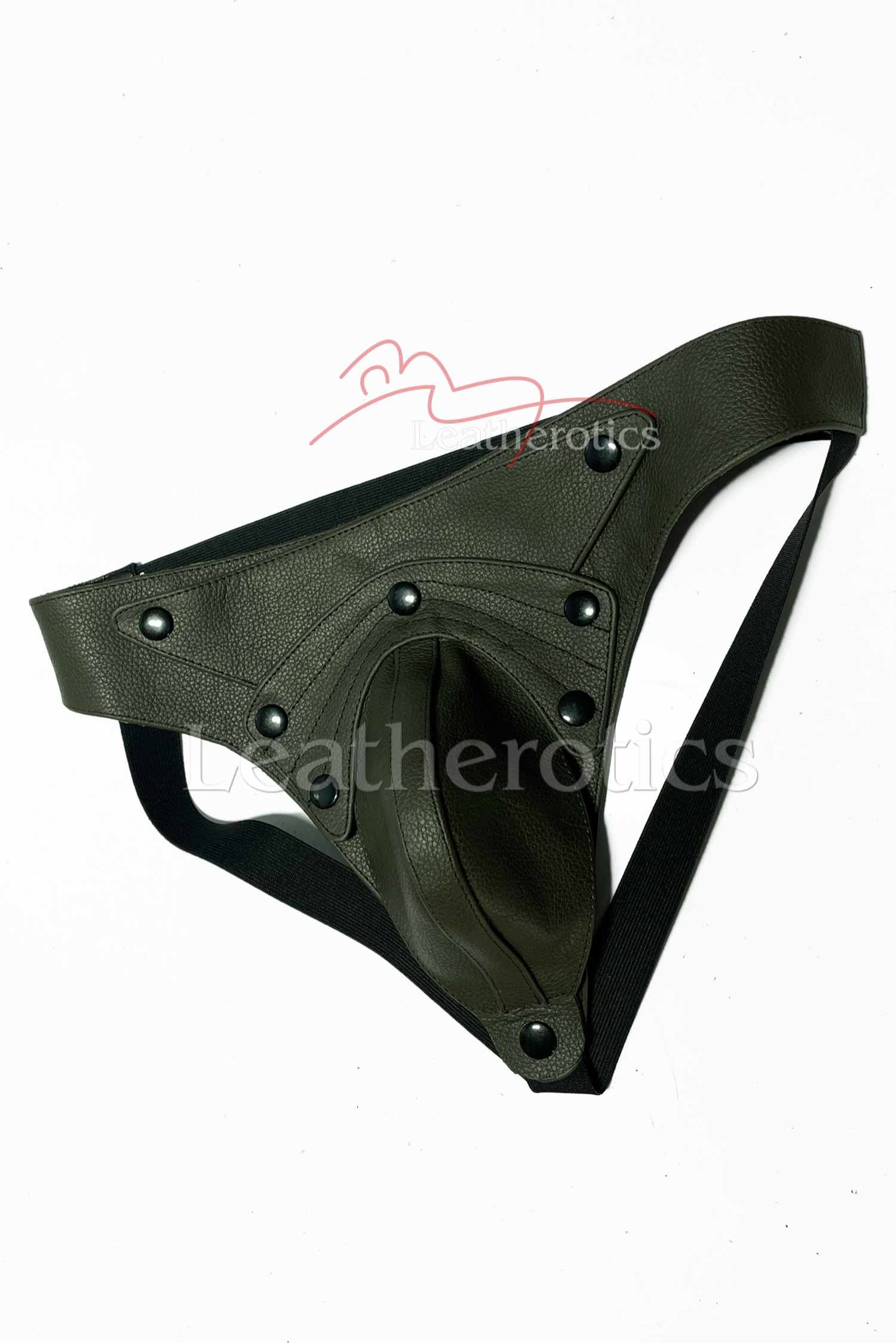 Leather Jockstrap 026 Green
