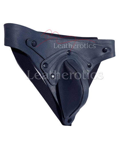 Men's Leather Jockstrap 026 Bluish Grey