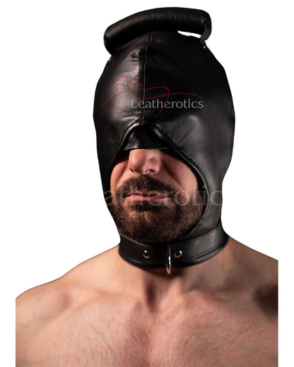 Leather Handle Bondage Hood