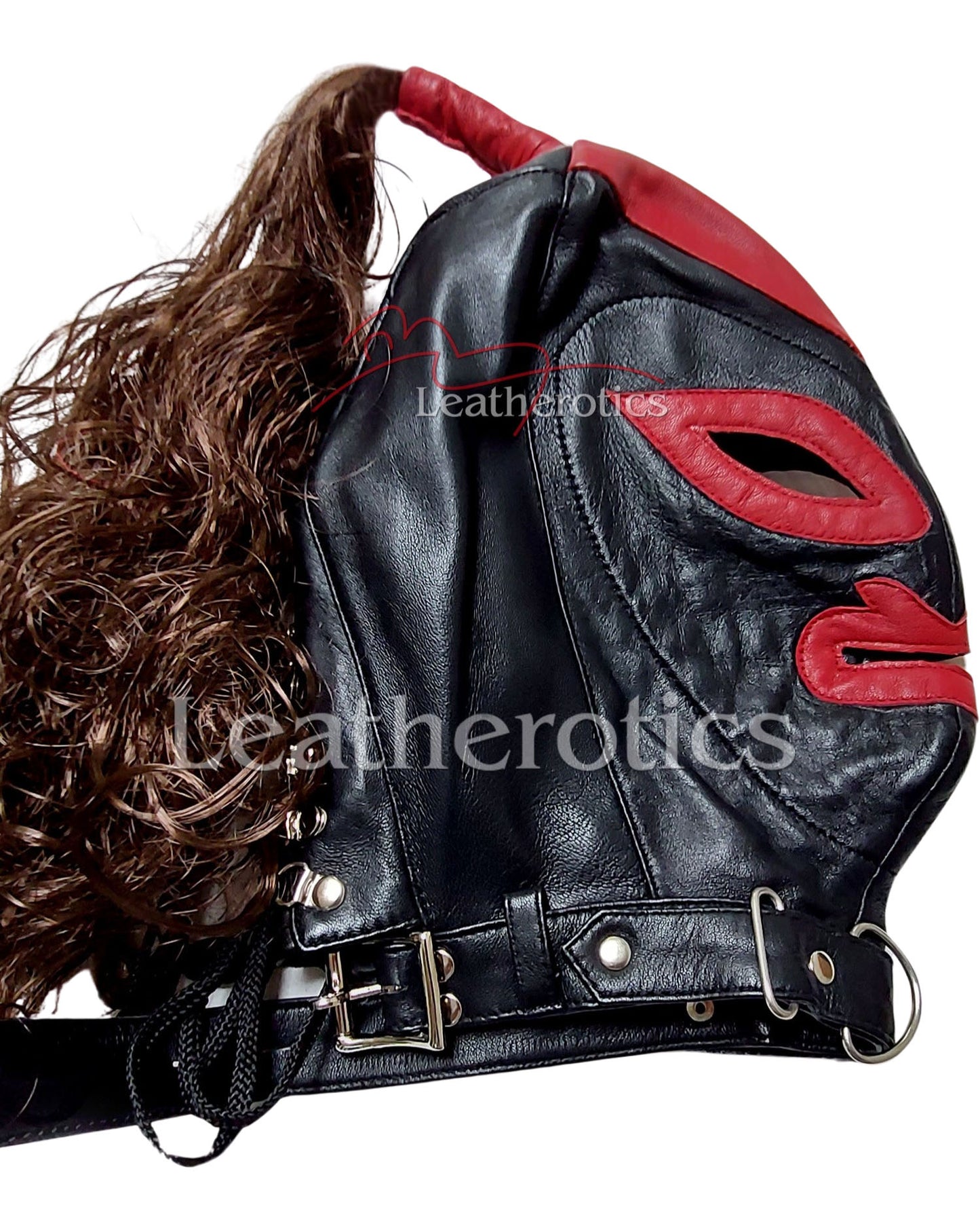 Red Black Leather Party BDSM Mask