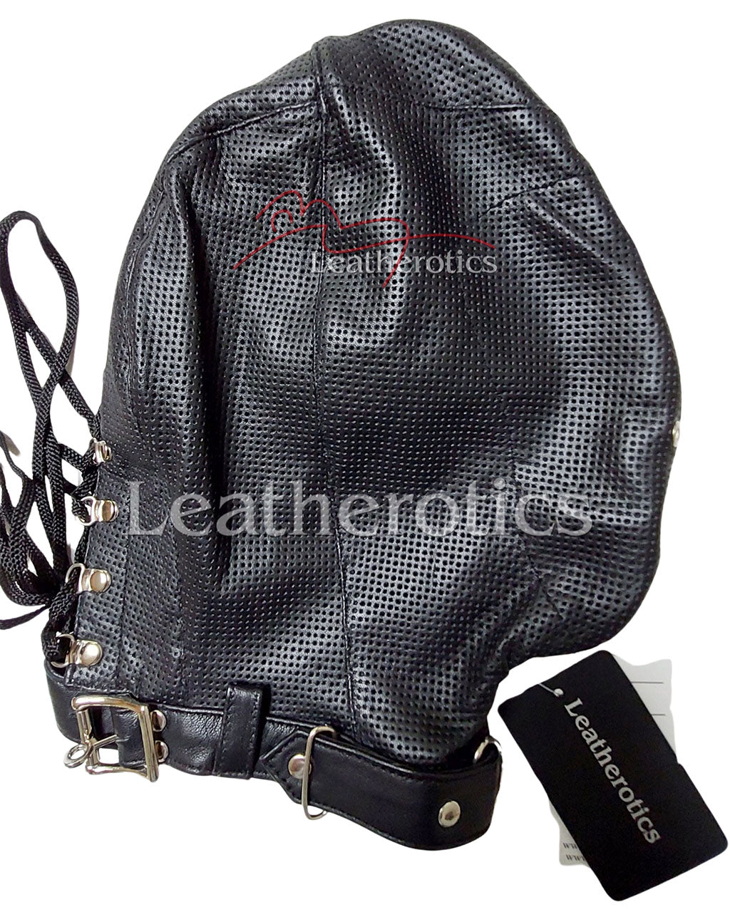 Leather Bondage Hood Perforated