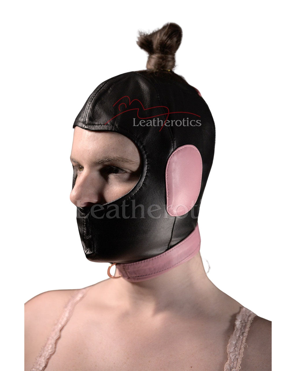 Black & Pink Hood with Padded Ears