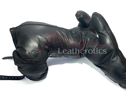 Leather Bondage Crawler Petsuit