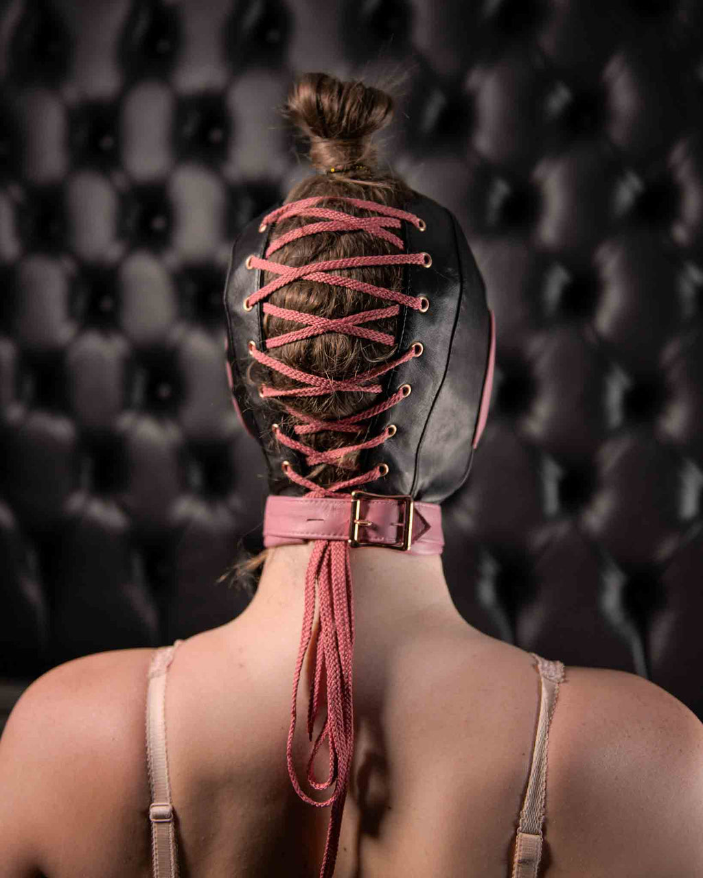 Black & Pink Hood with Padded Ears