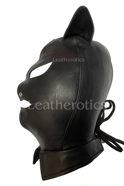 Cat BDSM Mask White Leather