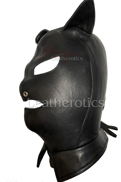 Cat BDSM Mask White Leather