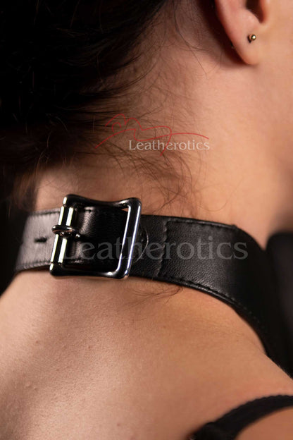 Leather Slave Collar with Buckle