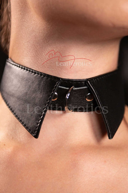 Leather Slave Collar with Buckle