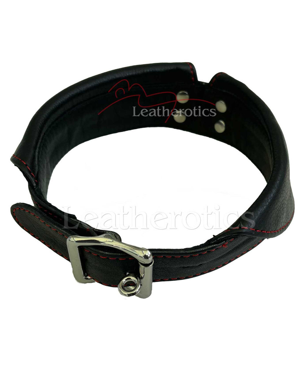 Leather Bondage Collar with Buckle