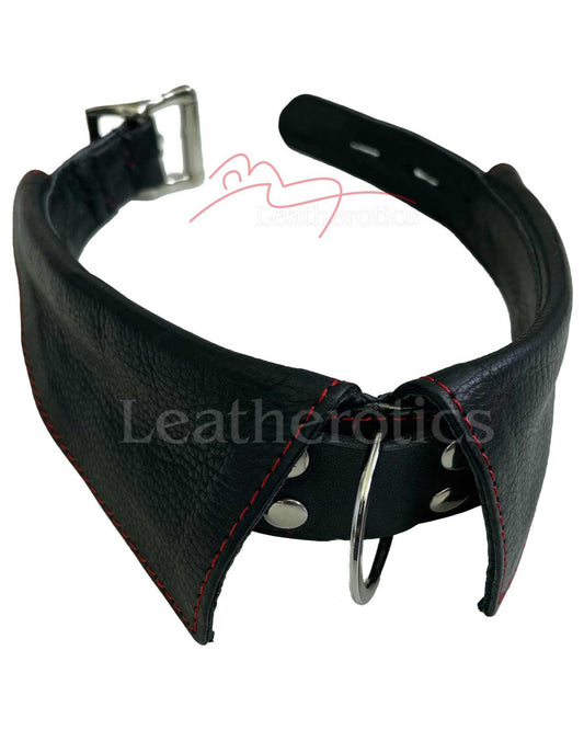 Leather Bondage Collar with Buckle