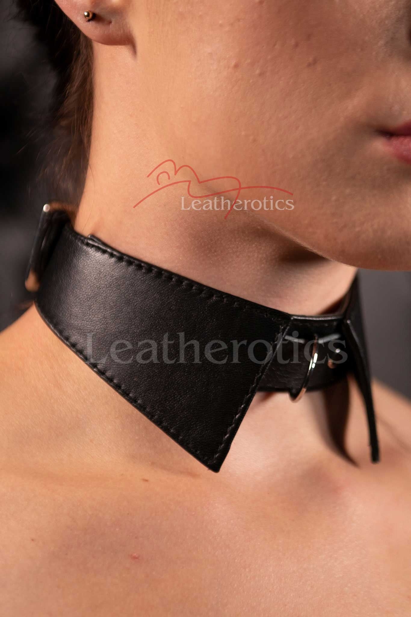 Leather Slave Collar with Buckle