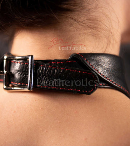 Black Leather Choker Collar