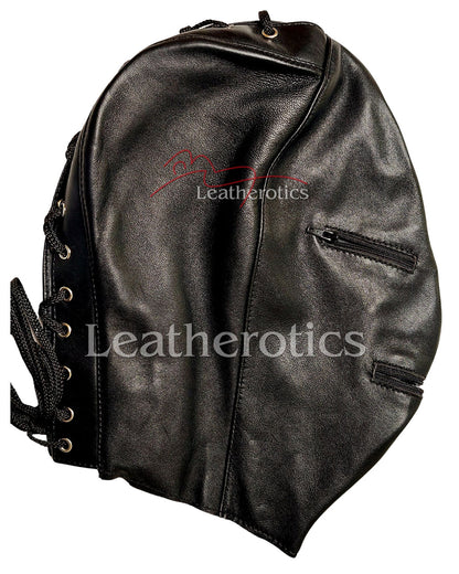 Leather Hood with Zips