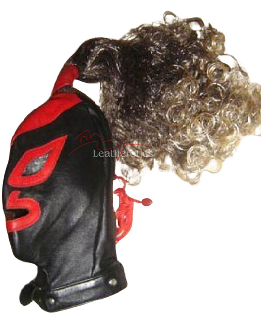 Red Black Leather Party BDSM Mask