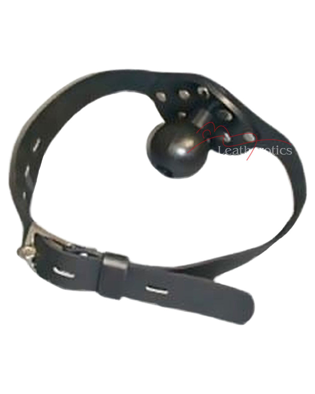 Leather Ball Gag with Lockable Buckle