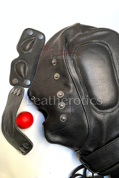 Leather Hood with Gag