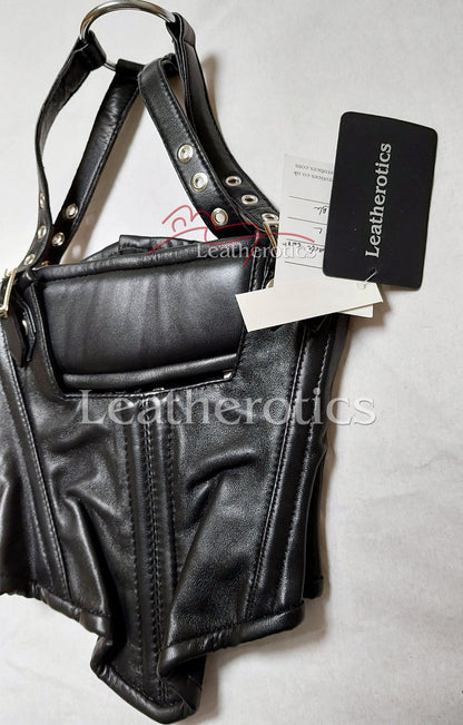 Leather Neck Corset Head Harness