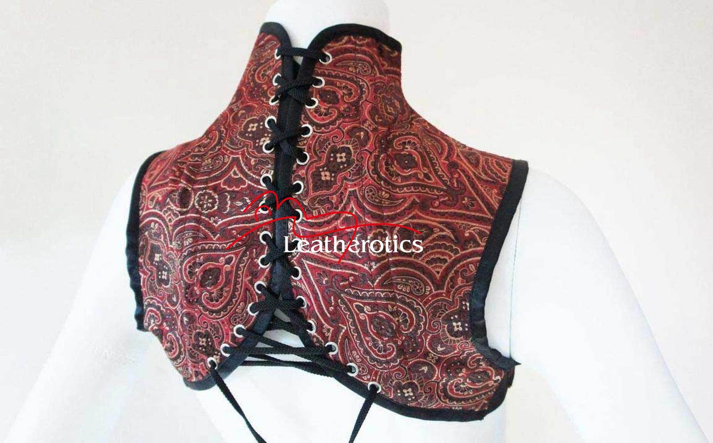 Maroon Shoulder Corset with Gauntlets