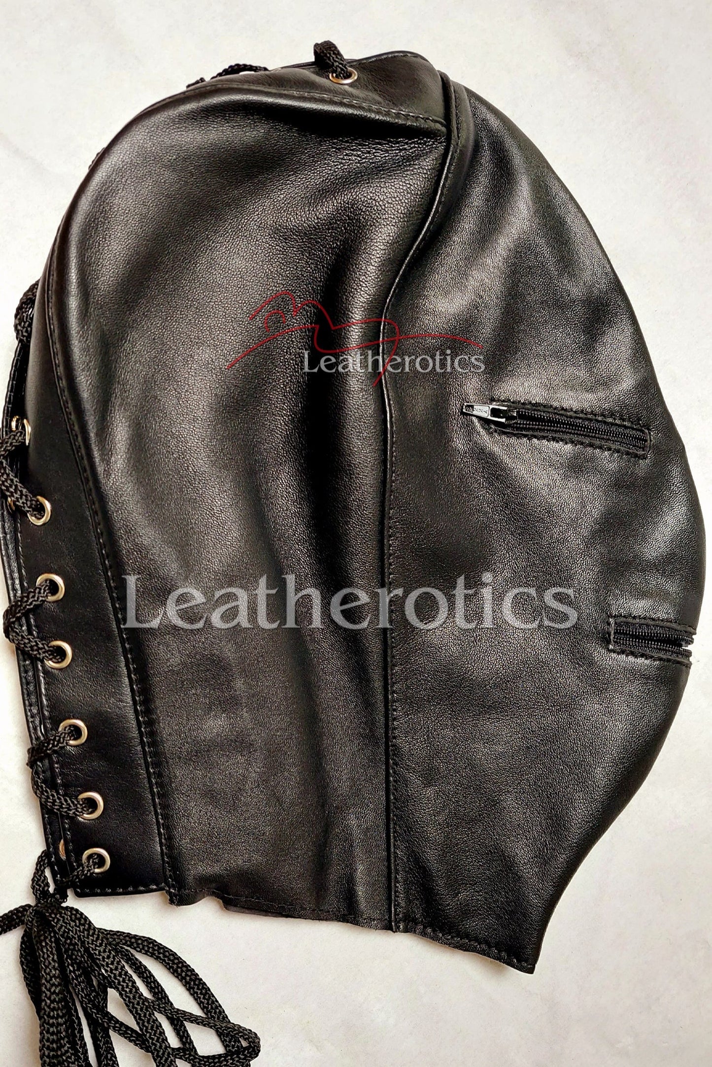 Leather Hood with Zips