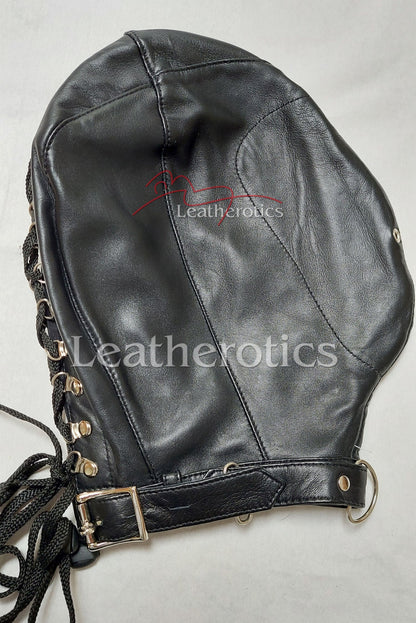 Leather Isolation Slave Mask Bondage Breathplay