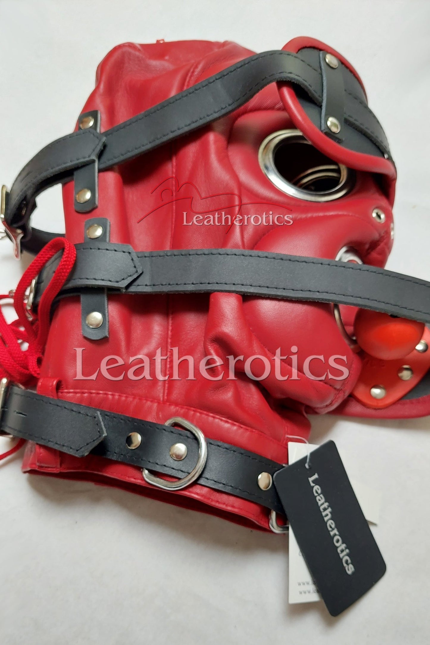 Red Full Grain Leather Mask M6