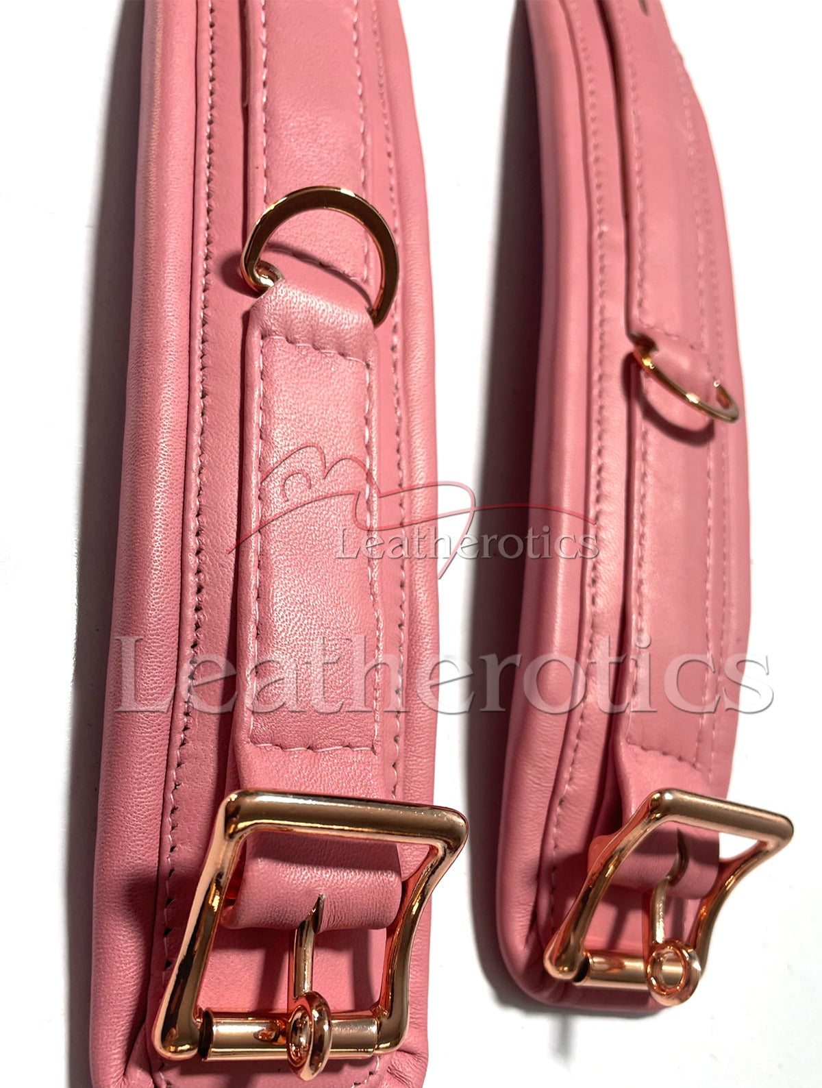 Pink Leather Arm Ankle Cuffs Set