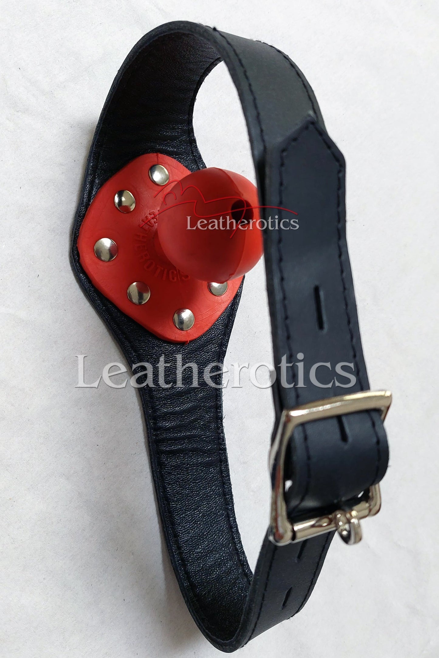 Leather Ball Gag with Lockable Buckle