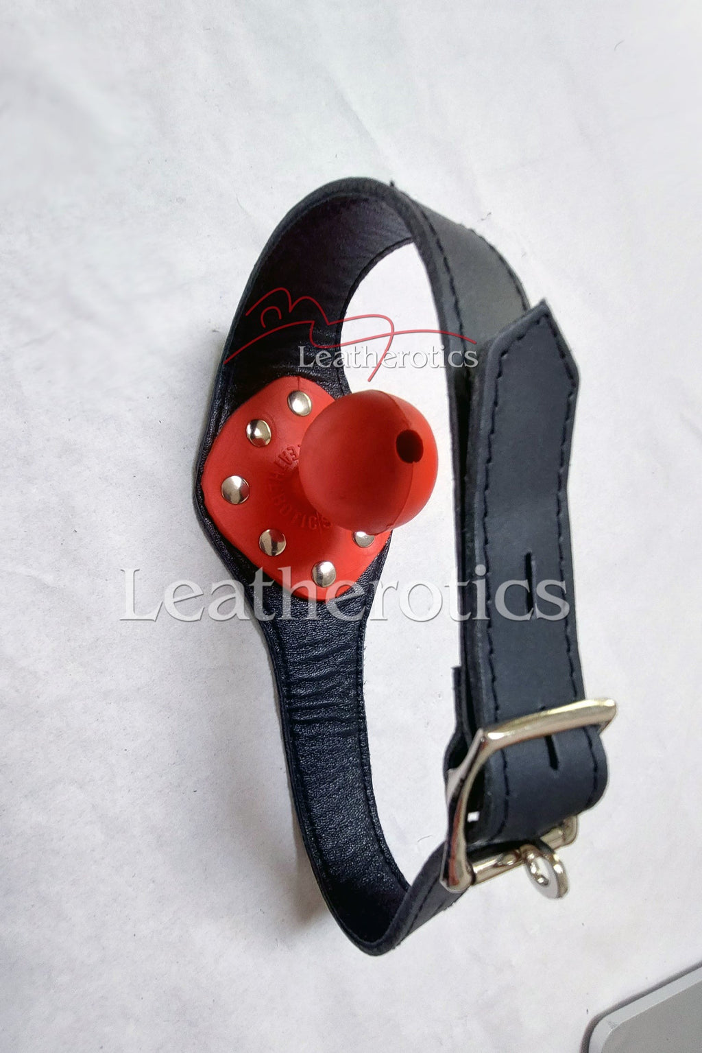 Leather Ball Gag with Lockable Buckle