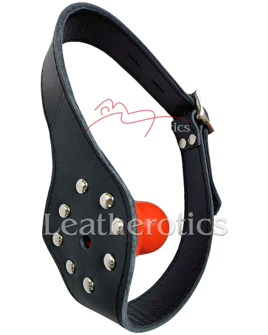 Leather Ball Gag with Lockable Buckle