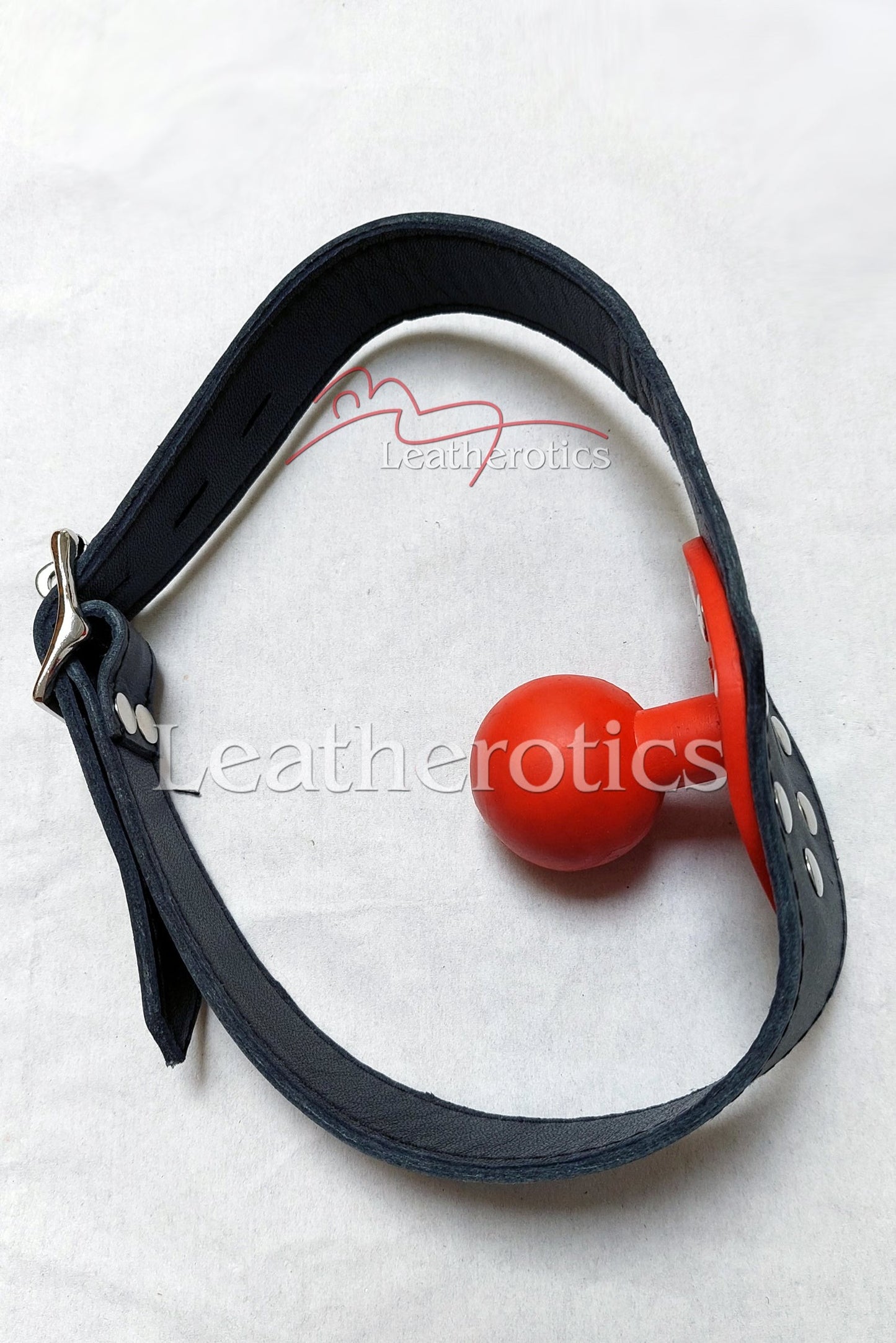 Leather Ball Gag with Lockable Buckle