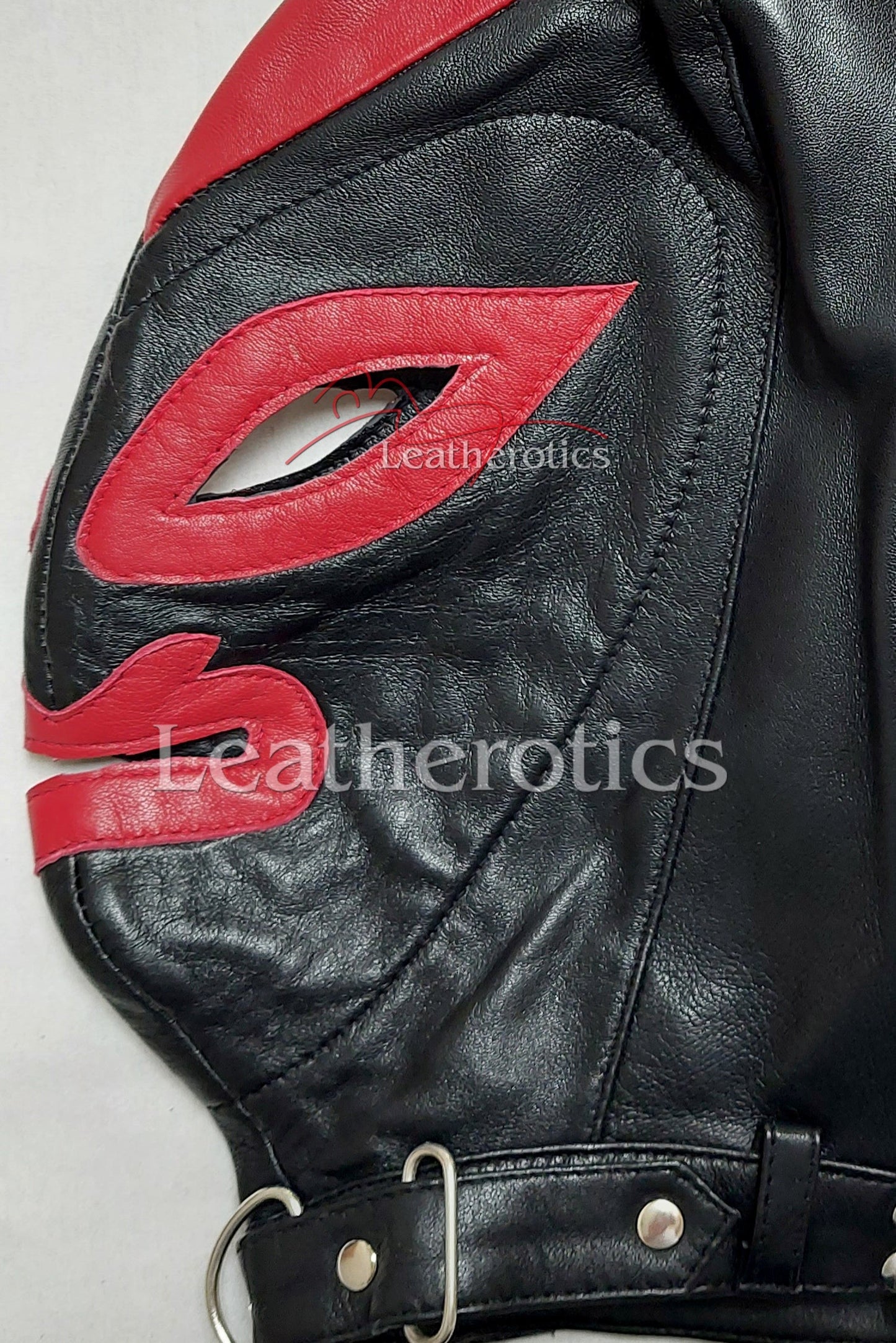 Red Black Leather Party BDSM Mask